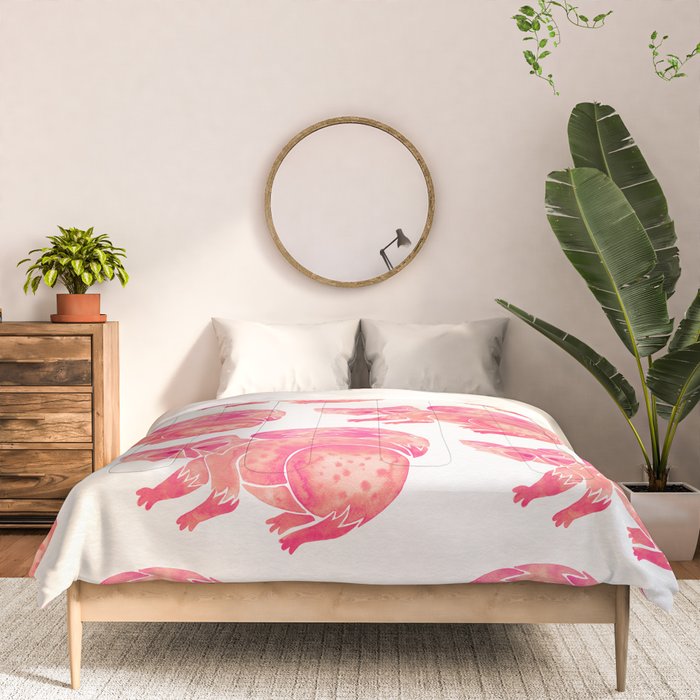 Watercolor Raccoon - Pink Palette Comforter Gallery Image 3