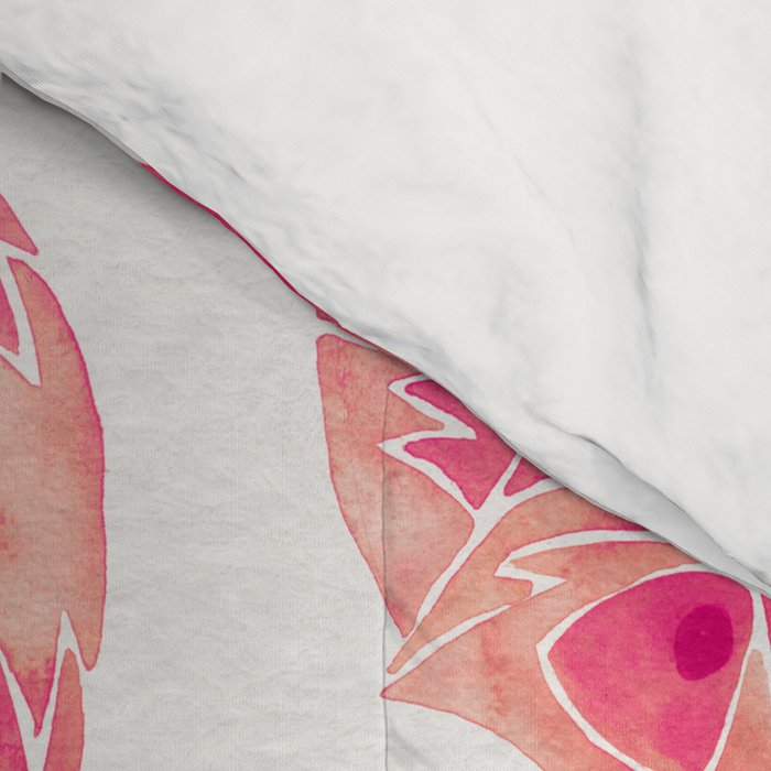Watercolor Raccoon - Pink Palette Comforter Gallery Image 4