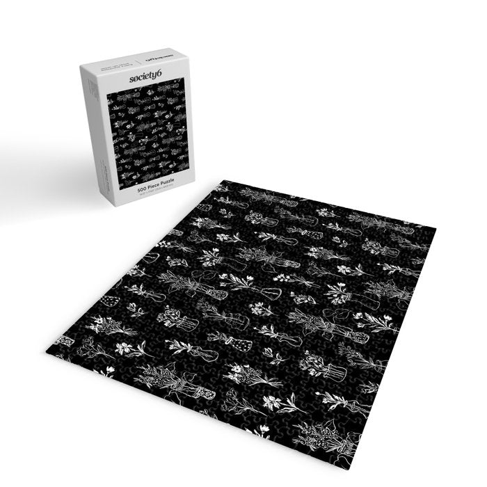 Wildflowers and vases in dark background Jigsaw Puzzle Gallery Image 2