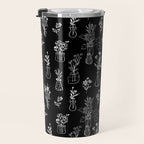 Wildflowers and vases in dark background Travel Mug Gallery Image 3