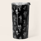 Wildflowers and vases in dark background Travel Mug Gallery Image 2