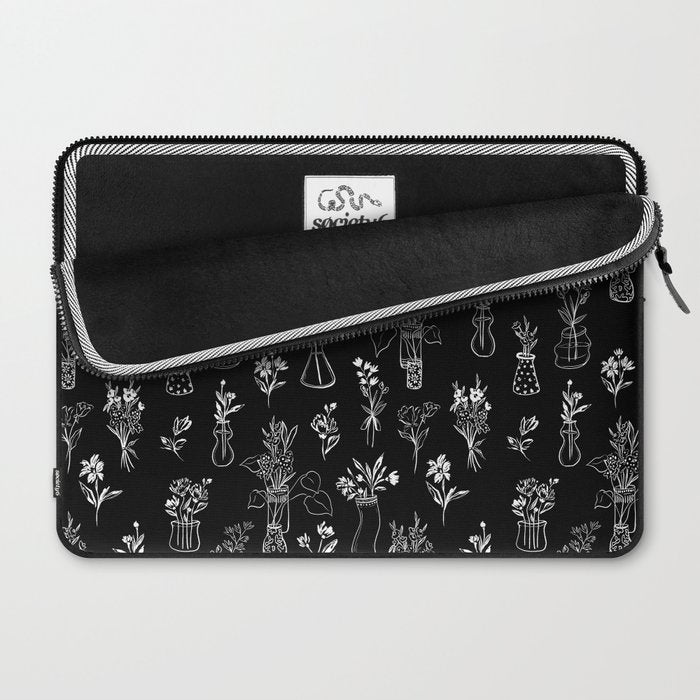 Wildflowers and vases in dark background Laptop Sleeve Gallery Image 2