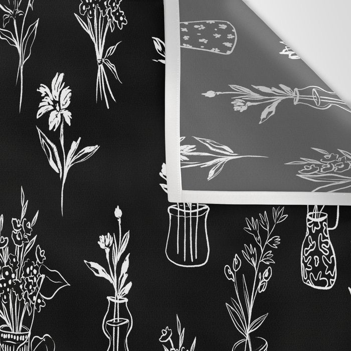 Wildflowers and vases in dark background Wall Tapestry Gallery Image 3