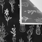 Wildflowers and vases in dark background Wall Tapestry Gallery Image 3