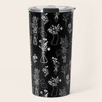 Wildflowers and vases in dark background Travel Mug Gallery Image 1