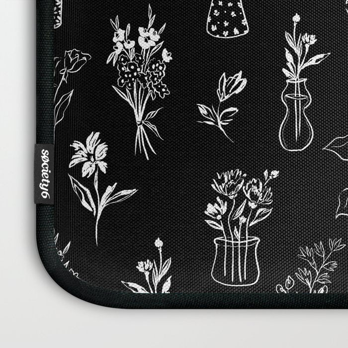 Wildflowers and vases in dark background Laptop Sleeve Gallery Image 3