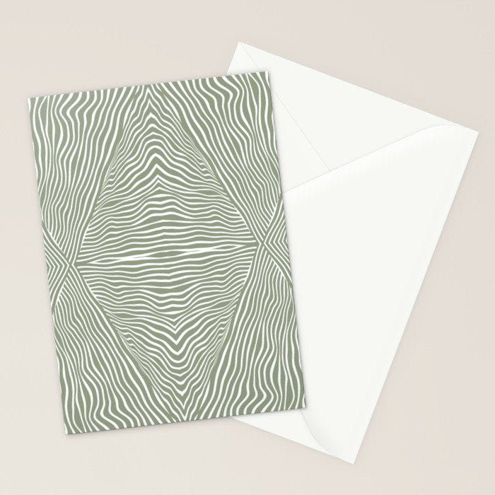 Boho, Safari, African, Pattern, Sage Green Stationery Card Gallery Image 2