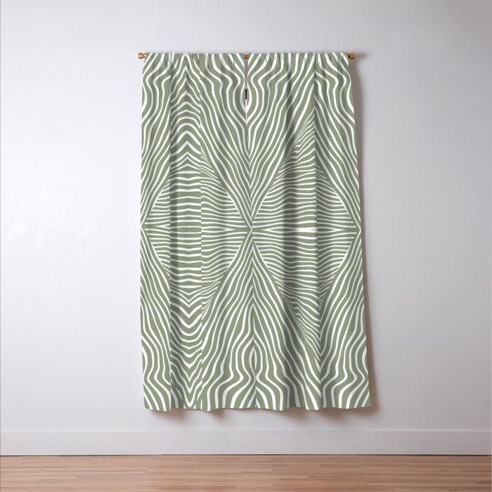 Boho, Safari, African, Pattern, Sage Green Window Curtain Gallery Image 3