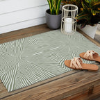 Boho, Safari, African, Pattern, Sage Green Outdoor Rug Gallery Image 2