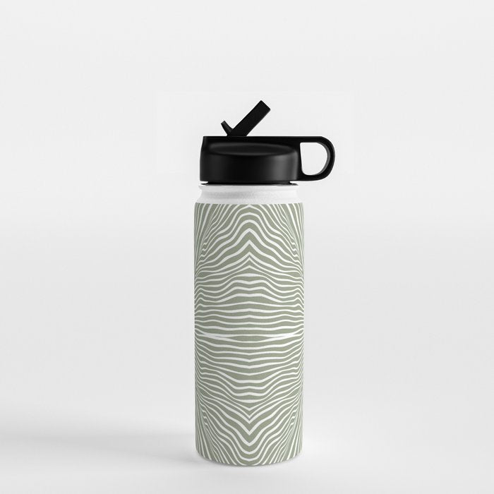 Boho, Safari, African, Pattern, Sage Green Water Bottle Gallery Image 1