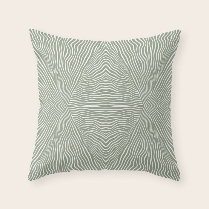 Boho, Safari, African, Pattern, Sage Green Throw Pillow Gallery Image 1