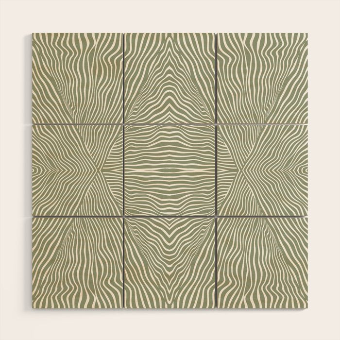 Boho, Safari, African, Pattern, Sage Green Wood Wall Art Gallery Image 1