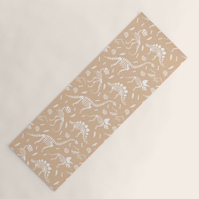 Dinosaur Fossils on Taupe Yoga Mat Gallery Image 1