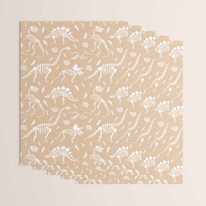 Dinosaur Fossils on Taupe Wrapping Paper Gallery Image 3