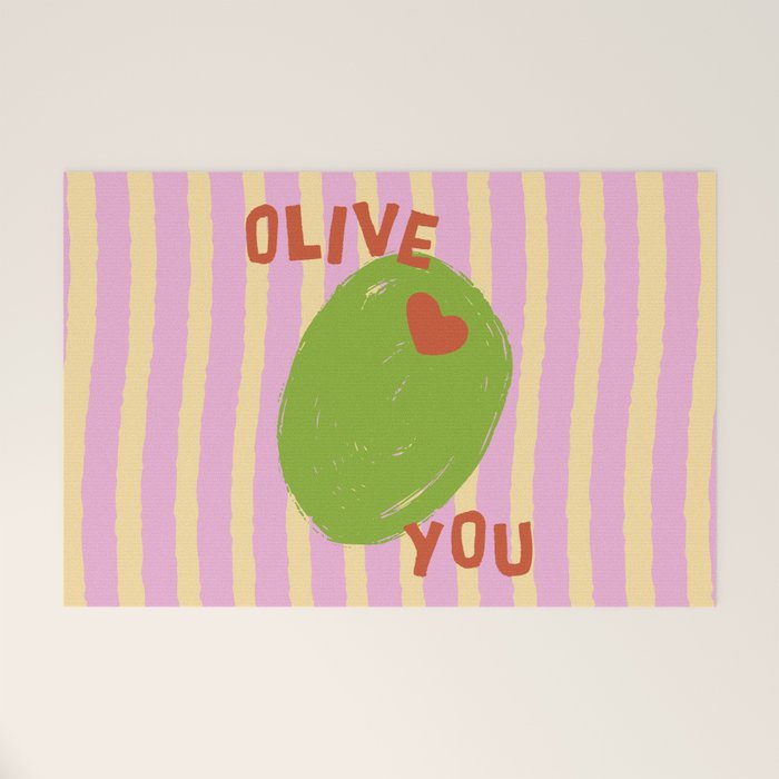 Love You Olive Kitchen Art Welcome Mat Gallery Image 1