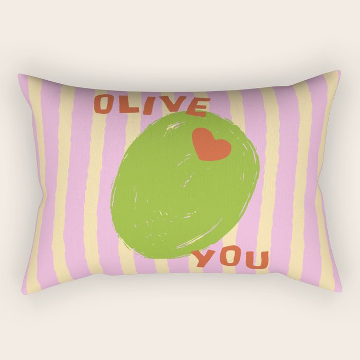 Love You Olive Kitchen Art Rectangular Pillow Gallery Image 2