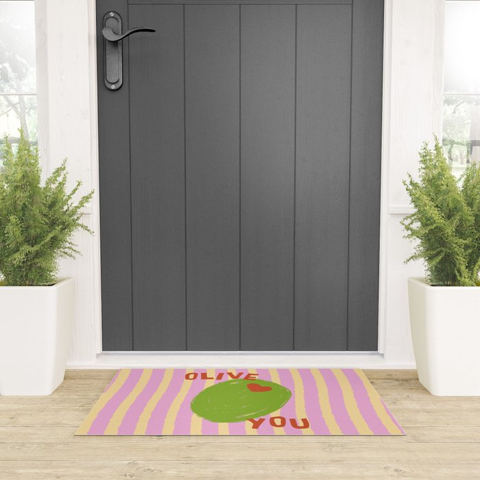 Love You Olive Kitchen Art Welcome Mat Gallery Image 3