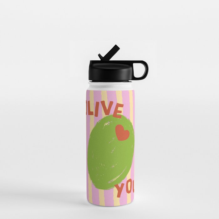 Love You Olive Kitchen Art Water Bottle Gallery Image 1