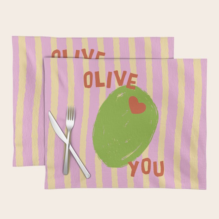 Love You Olive Kitchen Art Placemat Gallery Image 1