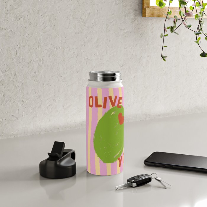 Love You Olive Kitchen Art Water Bottle Gallery Image 4
