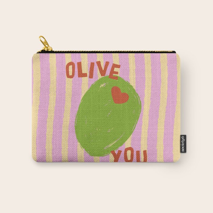 Love You Olive Kitchen Art Carry All Pouch Gallery Image 1
