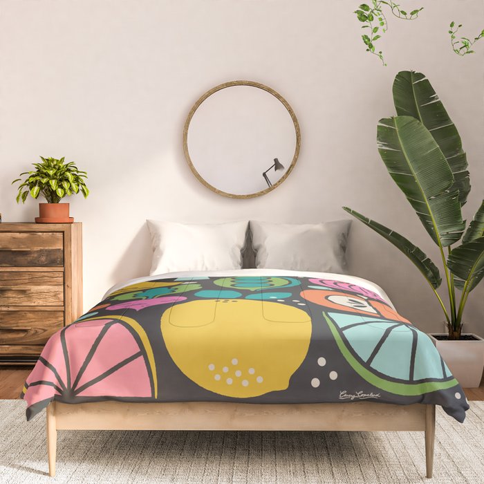 Fruit and Veggies 2025 Calendar - Muli-color on black Comforter Gallery Image 3