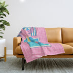 Retro 80s Swimming Pool Throw Blanket Gallery Image 1