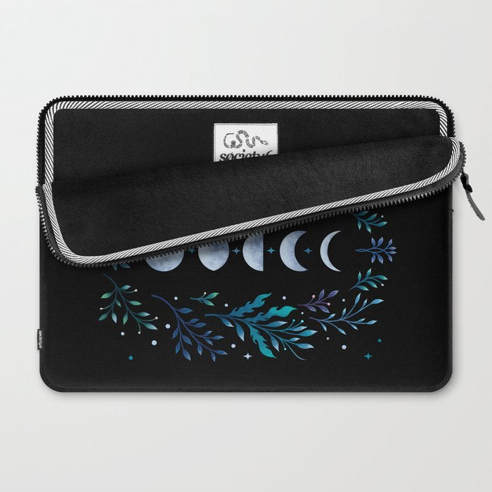 Moonlight Garden - Blue Laptop Sleeve Gallery Image 2
