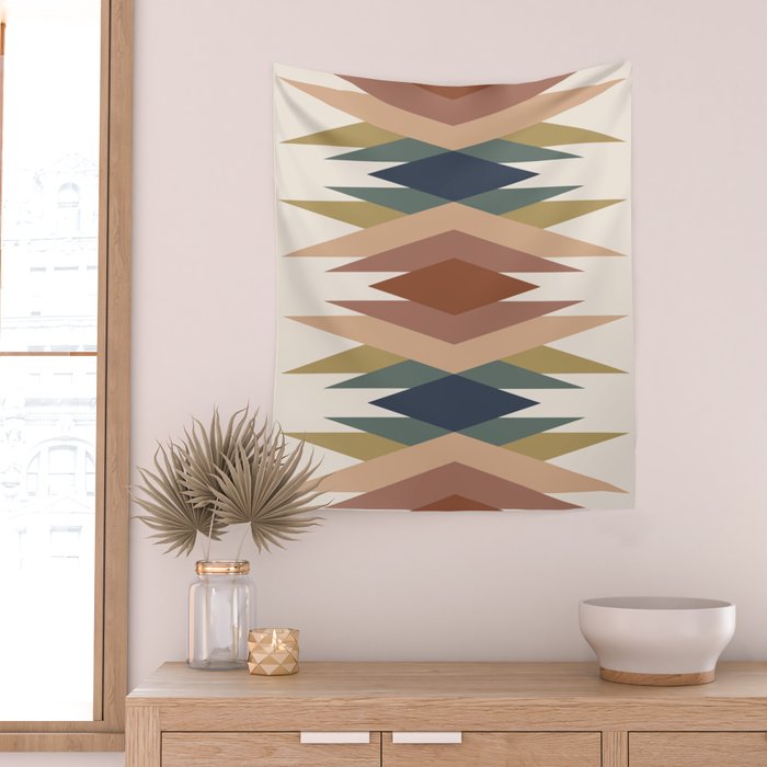 Bold Geometric Triangles IX Wall Tapestry Gallery Image 2