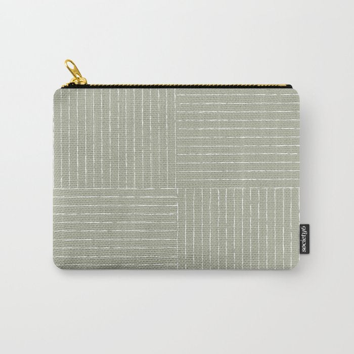 Lines III (Linen Sage) Carry All Pouch Gallery Image 1