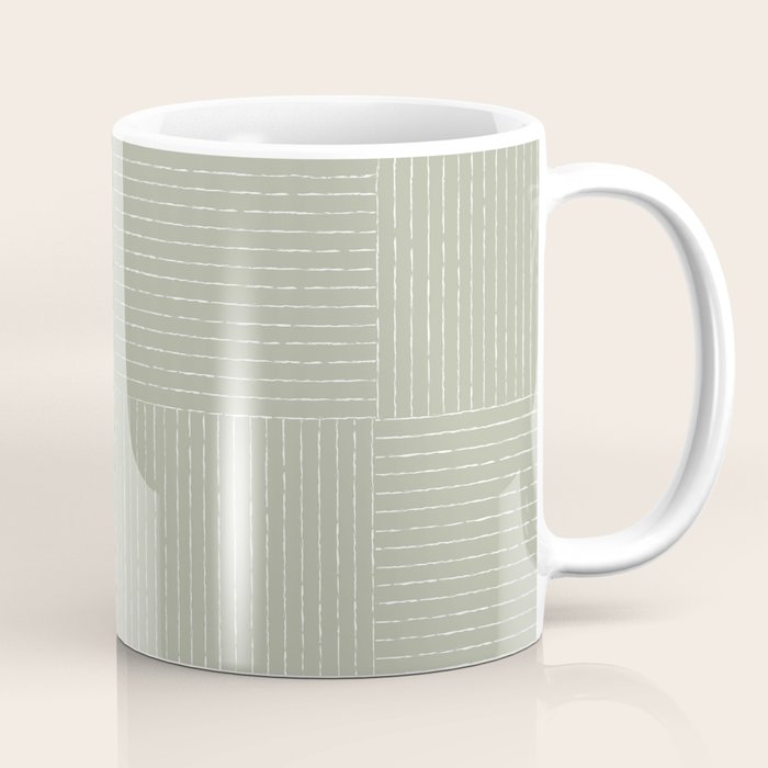 Lines III (Linen Sage) Coffee Mug Gallery Image 1