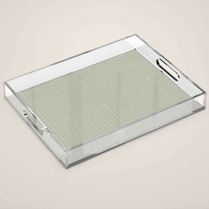 Lines III (Linen Sage) Acrylic Tray Gallery Image 1