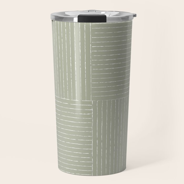 Lines III (Linen Sage) Travel Mug Gallery Image 1