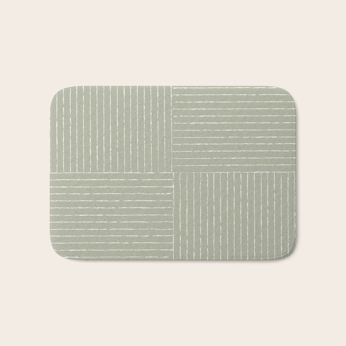 Lines III (Linen Sage) Bath Mat Gallery Image 1