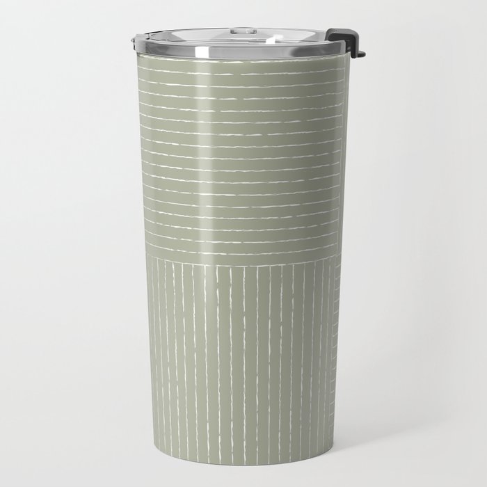 Lines III (Linen Sage) Travel Mug Gallery Image 2