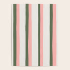 Hand Drawn Vertical Stripes Muted Green & Pink Poster Gallery Image 4