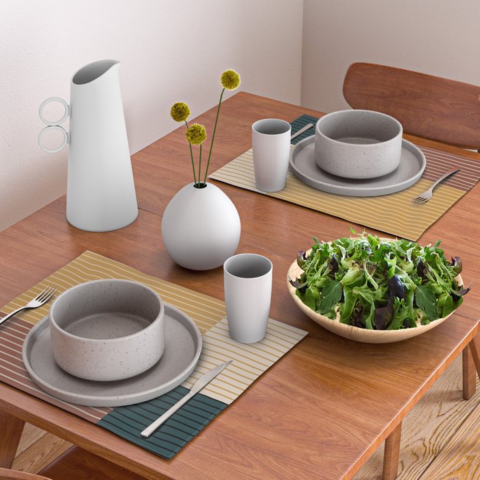 Color Block Line Abstract XV Placemat Gallery Image 2