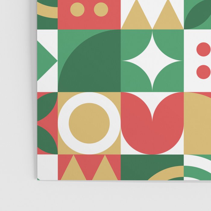 Geometric christmas holiday mosaic pattern Poster Gallery Image 3