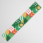 Geometric christmas holiday mosaic pattern Table Runner Gallery Image 3