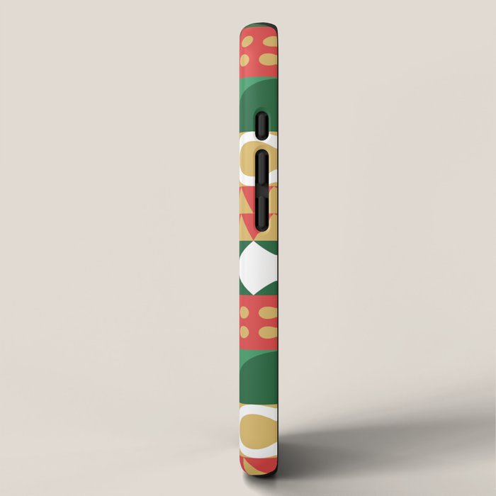 Geometric christmas holiday mosaic pattern iPhone Case Gallery Image 2