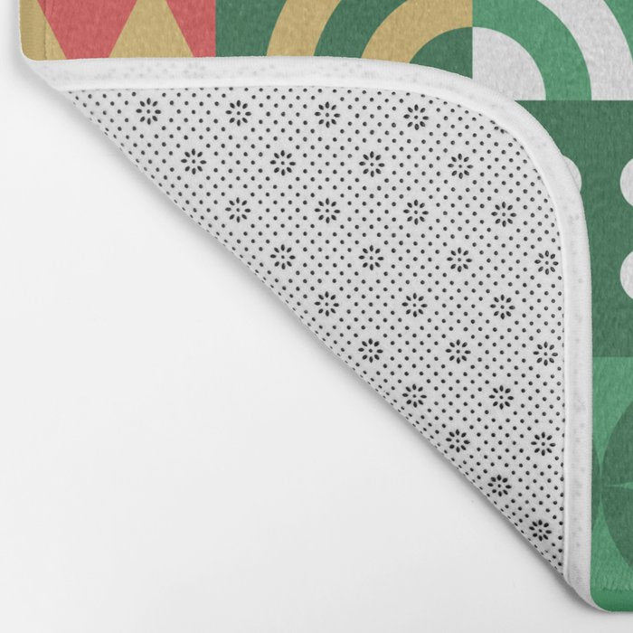 Geometric christmas holiday mosaic pattern Bath Mat Gallery Image 2