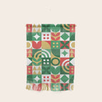 Geometric christmas holiday mosaic pattern Wall Hanging Gallery Image 1