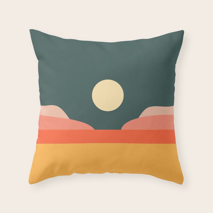 Geometric Landscape 14 Throw Pillow Gallery Image 1