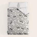 Funny happy face cartoon doodle pattern Comforter Gallery Image 6