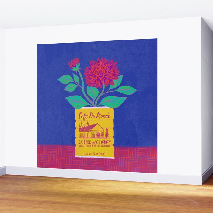 Cafe Du Monde Floral Bouquet Wall Mural Gallery Image 2