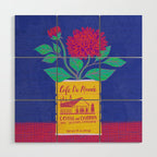 Cafe Du Monde Floral Bouquet Wood Wall Art Gallery Image 1