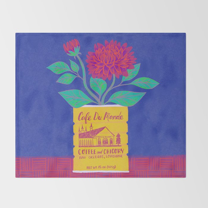 Cafe Du Monde Floral Bouquet Throw Blanket Gallery Image 2