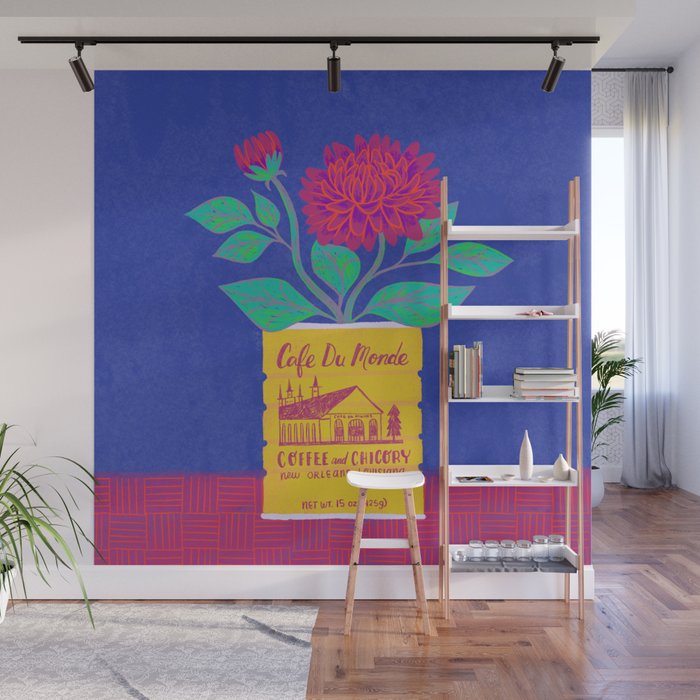 Cafe Du Monde Floral Bouquet Wall Mural Gallery Image 1