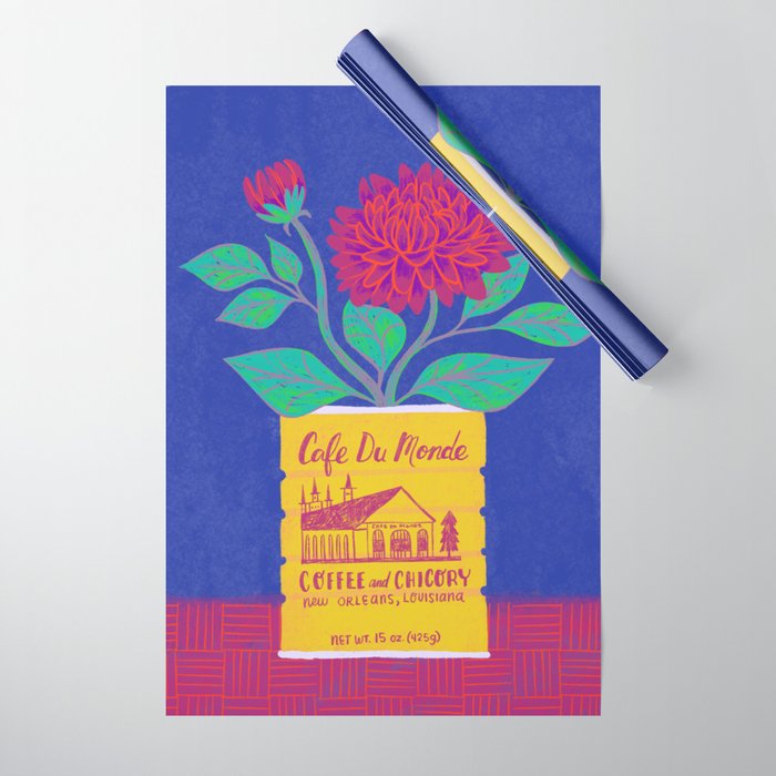 Cafe Du Monde Floral Bouquet Wrapping Paper Gallery Image 1