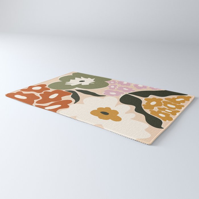 Retro flower party  Rug Gallery Image 3